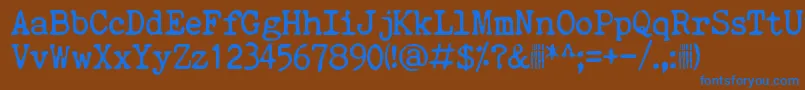 QuietEvening-Schriftart – Blaue Schriften auf braunem Hintergrund