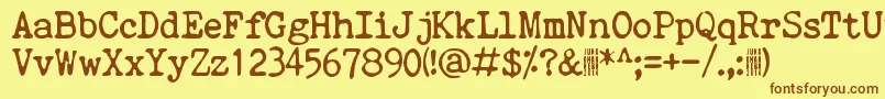 QuietEvening Font – Brown Fonts on Yellow Background