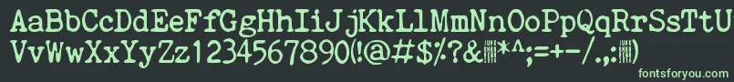 フォントQuietEvening – 黒い背景に緑の文字