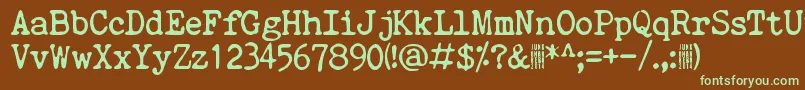 QuietEvening Font – Green Fonts on Brown Background