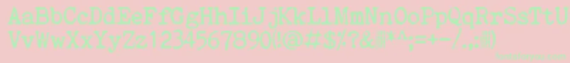 QuietEvening Font – Green Fonts on Pink Background