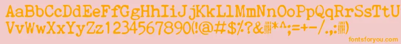 QuietEvening-Schriftart – Orangefarbene Schriften auf rosa Hintergrund