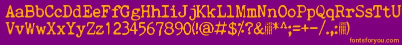 QuietEvening Font – Orange Fonts on Purple Background