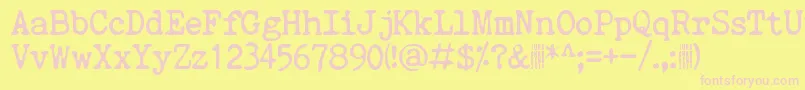 QuietEvening Font – Pink Fonts on Yellow Background