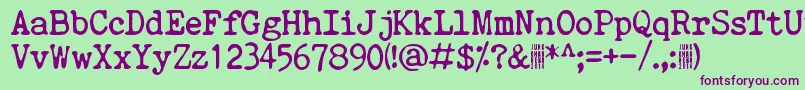 QuietEvening Font – Purple Fonts on Green Background