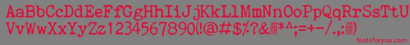 QuietEvening Font – Red Fonts on Gray Background