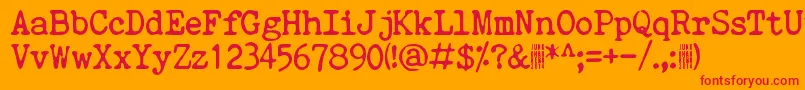 QuietEvening Font – Red Fonts on Orange Background