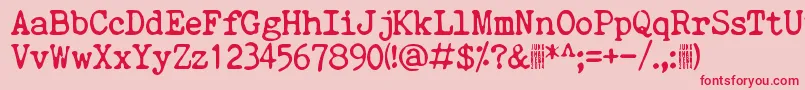 QuietEvening Font – Red Fonts on Pink Background