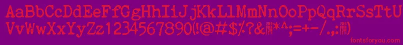 QuietEvening-Schriftart – Rote Schriften auf violettem Hintergrund
