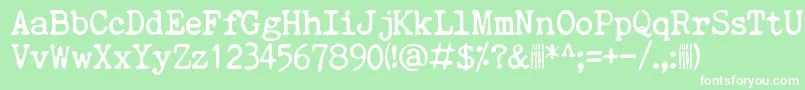QuietEvening Font – White Fonts on Green Background