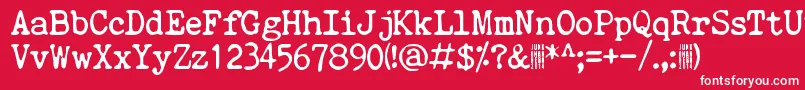 QuietEvening Font – White Fonts on Red Background
