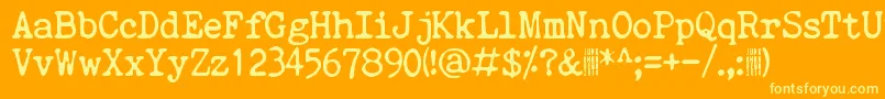 QuietEvening-Schriftart – Gelbe Schriften auf orangefarbenem Hintergrund