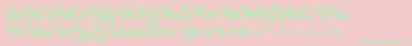SweatyBeta Font – Green Fonts on Pink Background