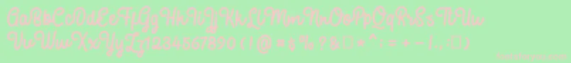 SweatyBeta Font – Pink Fonts on Green Background