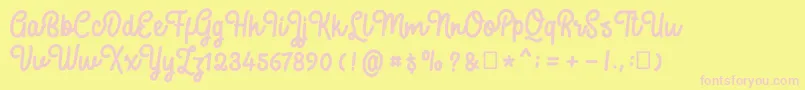 SweatyBeta Font – Pink Fonts on Yellow Background