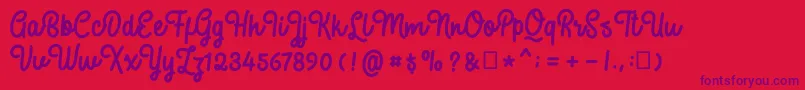 SweatyBeta Font – Purple Fonts on Red Background