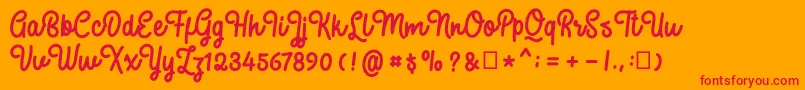 SweatyBeta Font – Red Fonts on Orange Background