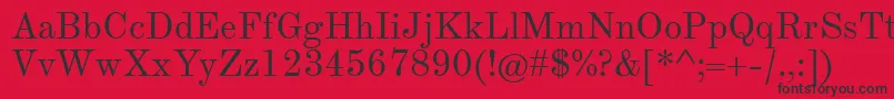 TheanoModernRegular Font – Black Fonts on Red Background