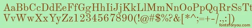 TheanoModernRegular Font – Brown Fonts on Green Background