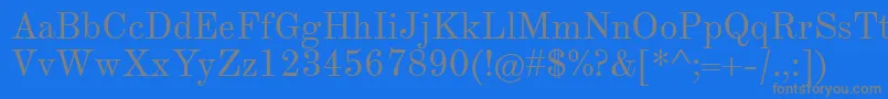 Weitere Informationen zur TheanoModernRegular-Schriftart TheanoModernRegular-Schriftart – Graue Schriften auf blauem Hintergrund