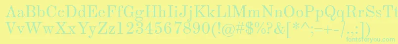 TheanoModernRegular Font – Green Fonts on Yellow Background