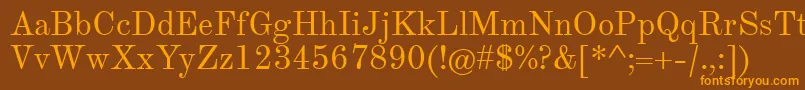 TheanoModernRegular Font – Orange Fonts on Brown Background