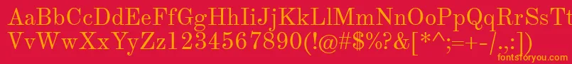 TheanoModernRegular Font – Orange Fonts on Red Background