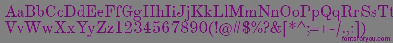 TheanoModernRegular-Schriftart – Violette Schriften auf grauem Hintergrund