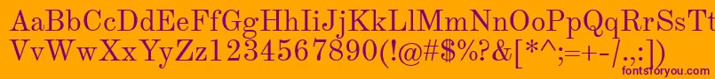 TheanoModernRegular Font – Purple Fonts on Orange Background