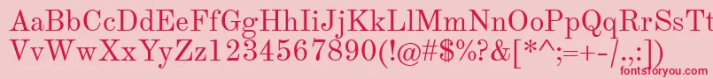 TheanoModernRegular Font – Red Fonts on Pink Background