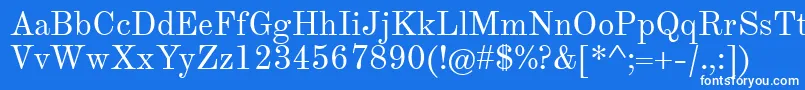 TheanoModernRegular Font – White Fonts on Blue Background