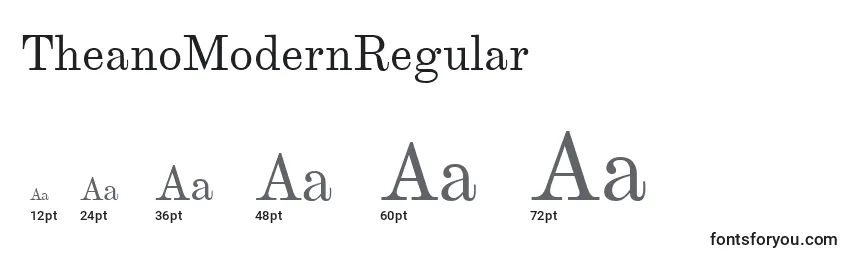 TheanoModernRegular Font Sizes