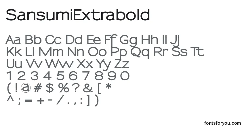 Schriftart SansumiExtrabold – Alphabet, Zahlen, spezielle Symbole