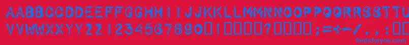 Schwarz ffy Font – Blue Fonts on Red Background