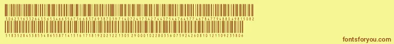 フォントInthrp36dmtt – 茶色の文字が黄色の背景にあります。