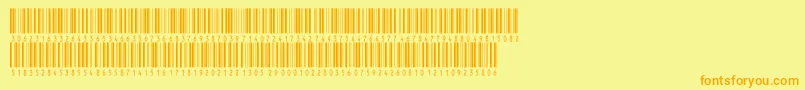 フォントInthrp36dmtt – オレンジの文字が黄色の背景にあります。