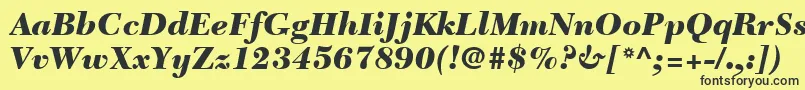 NewCaledoniaLtBlackItalic Font – Black Fonts on Yellow Background