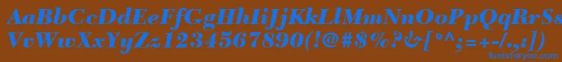 Шрифт NewCaledoniaLtBlackItalic – синие шрифты на коричневом фоне