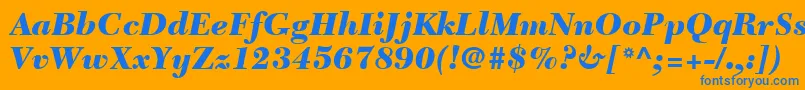 フォントNewCaledoniaLtBlackItalic – オレンジの背景に青い文字