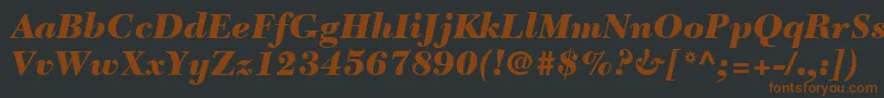 Шрифт NewCaledoniaLtBlackItalic – коричневые шрифты на чёрном фоне