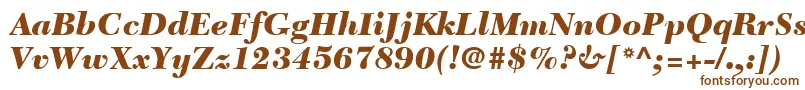 Fonte NewCaledoniaLtBlackItalic – fontes marrons em um fundo branco