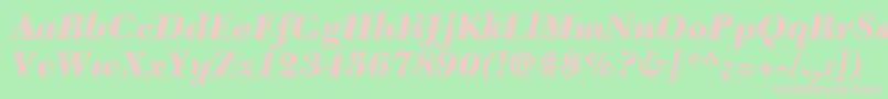 NewCaledoniaLtBlackItalic Font – Pink Fonts on Green Background