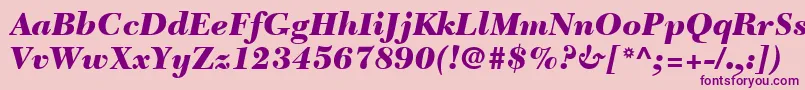 NewCaledoniaLtBlackItalic-fontti – violetit fontit vaaleanpunaisella taustalla