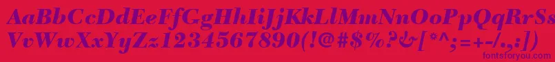 NewCaledoniaLtBlackItalic-fontti – violetit fontit punaisella taustalla