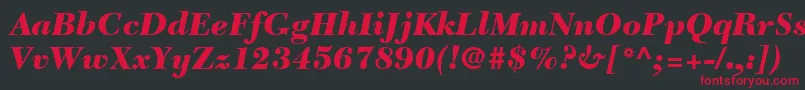 Шрифт NewCaledoniaLtBlackItalic – красные шрифты на чёрном фоне