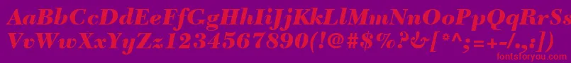 NewCaledoniaLtBlackItalic Font – Red Fonts on Purple Background