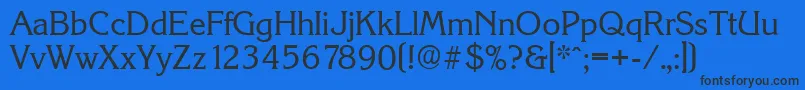 フォントKorinthserialRegular – 黒い文字の青い背景