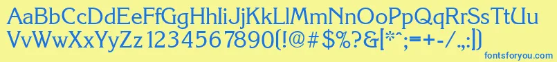 KorinthserialRegular Font – Blue Fonts on Yellow Background