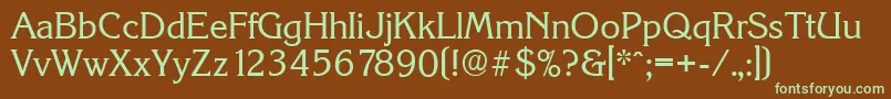 KorinthserialRegular Font – Green Fonts on Brown Background