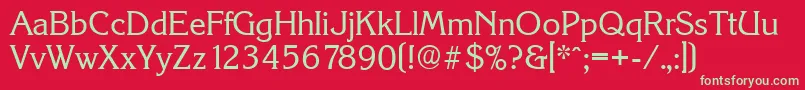KorinthserialRegular Font – Green Fonts on Red Background